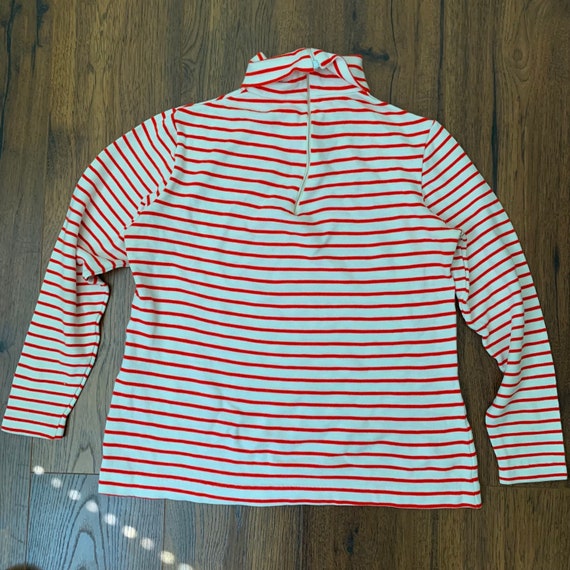 70s striped turtleneck top, sailor style red and … - image 6