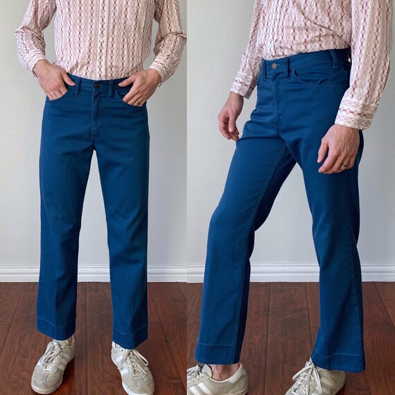 Vintage 1960s Pants / Ribbed Straight Leg Sta-Pres