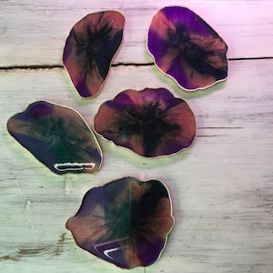 Purple, pink, blue agate slice set of 5