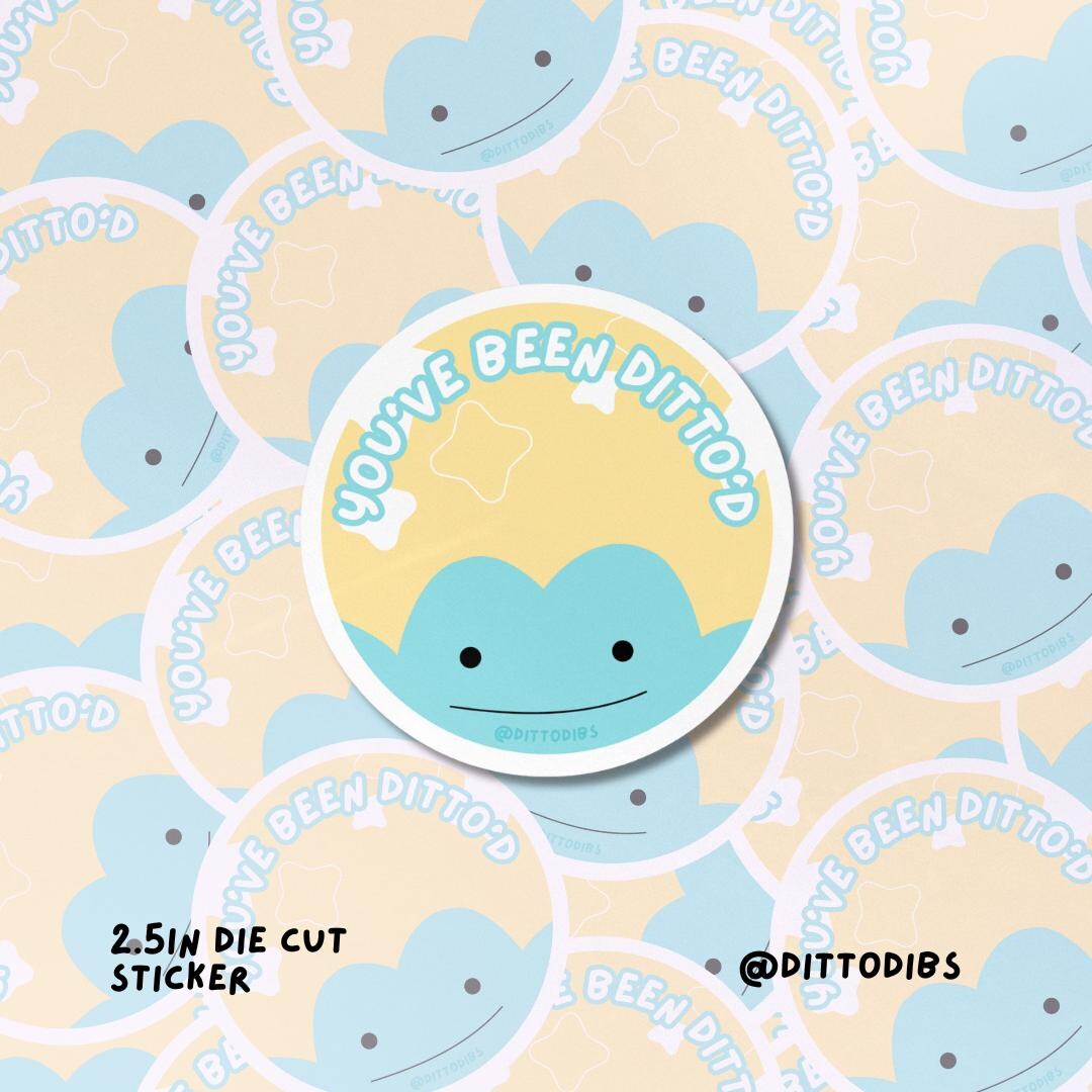 Ditto Vinyl Sticker | Kawaii Laptop Decal | Shiny Variant and Regular ...