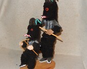 Signed TOM Double Removable Mask WOLF Kachina Katsina HOPI Doll Vintage Native Free Shipping