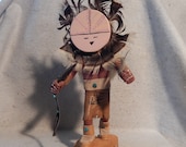 Signed F CHARLEY Sunface HOPI Kachina Katsina Doll Vintage Native Indian Dance Free Shipping