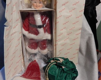 Danbury Mint Porcelain SHIRLEY TEMPLE Doll Christmas Santas HELPER~ Free Shipping