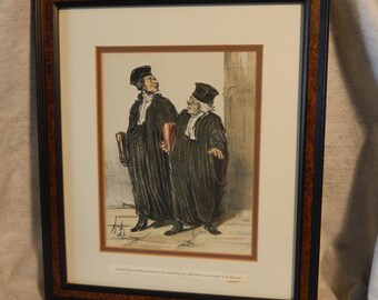 F Honore Daumier Framed Print Justice Satire Divorce Court Attorney 19th Century ~ Free Shipping
