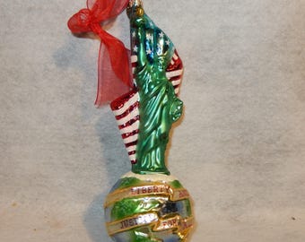 RETIRED Christopher Radko LIBERTY Above All Hand Blown Glass Ornament Justice ~ Free Shipping