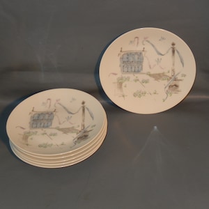 Set 6 ROSENTHAL Selb Germany PLAZA Raymond Loewy 6&quot; Bread Plates Mid Century Mod ~ Free Shipping