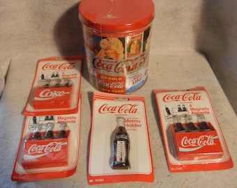 LOT Vintage Coca Cola COKE Tin Puzzle SEALED Magnets Memo Thermometer Bottles ~ Free Shipping!