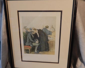 Honore Daumier Framed Print Justice Satire Attorney Law Court 19th Century Litho B~ Free Shipping