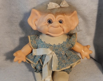 TROLL Scandia House SAWDUST Girl Pointed Ears Large Rubber DAM Things Denmark ~Free Shipping!