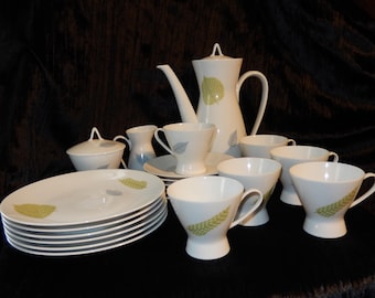 MCM 21 pc Set ROSENTHAL Germany LEAVES Raymond Loewy Lunch Dessert Set Coffee Pot ~ Free Shipping