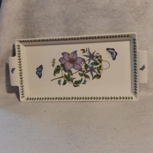 PORTMEIRION Botanischer Garten Tablett mit Griff LILA Schmetterling Servier Große Blume ~ Kostenloser Versand!