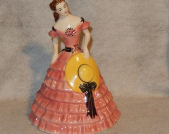 Vintage PEGGY Porcher 8" Southern Belle Goldcrest Ceramics USA Statue Pottery ~ Free Shipping
