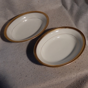 Set 2 HUTSCHENREUTHER Gold Encrusted FRUITS Serving Vegetable Bowl Dish Favorit ~ Free Shipping
