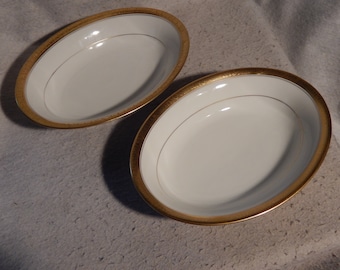 Set 2 HUTSCHENREUTHER Gold Encrusted FRUITS Serving Vegetable Bowl Dish Favorit ~ Free Shipping