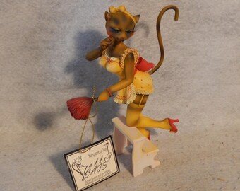 Margaret Le Van Alley Cats NAUGHTY NAT Maid MASSEUSE Feline FE11 Hang Tag ~Free Shipping