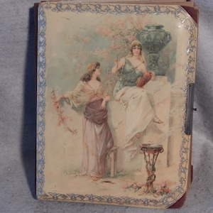 Álbum de fotos victoriano antiguo de 1800 Gabinete blanco Tarjeta 15 Fotos familiares ~ Envío GRATIS