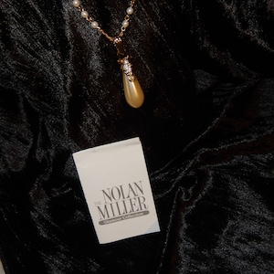 NOLAN MILLER Glamour Collection Drop Pearl Pendant Chain Necklace Teardrop Stone ~ Free Shipping!