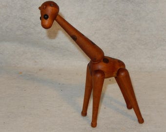 Original ZOO LINE Wood GIRAFFE Bojesen Teak Eames Era Articulated Jointed ~Free Shipping!