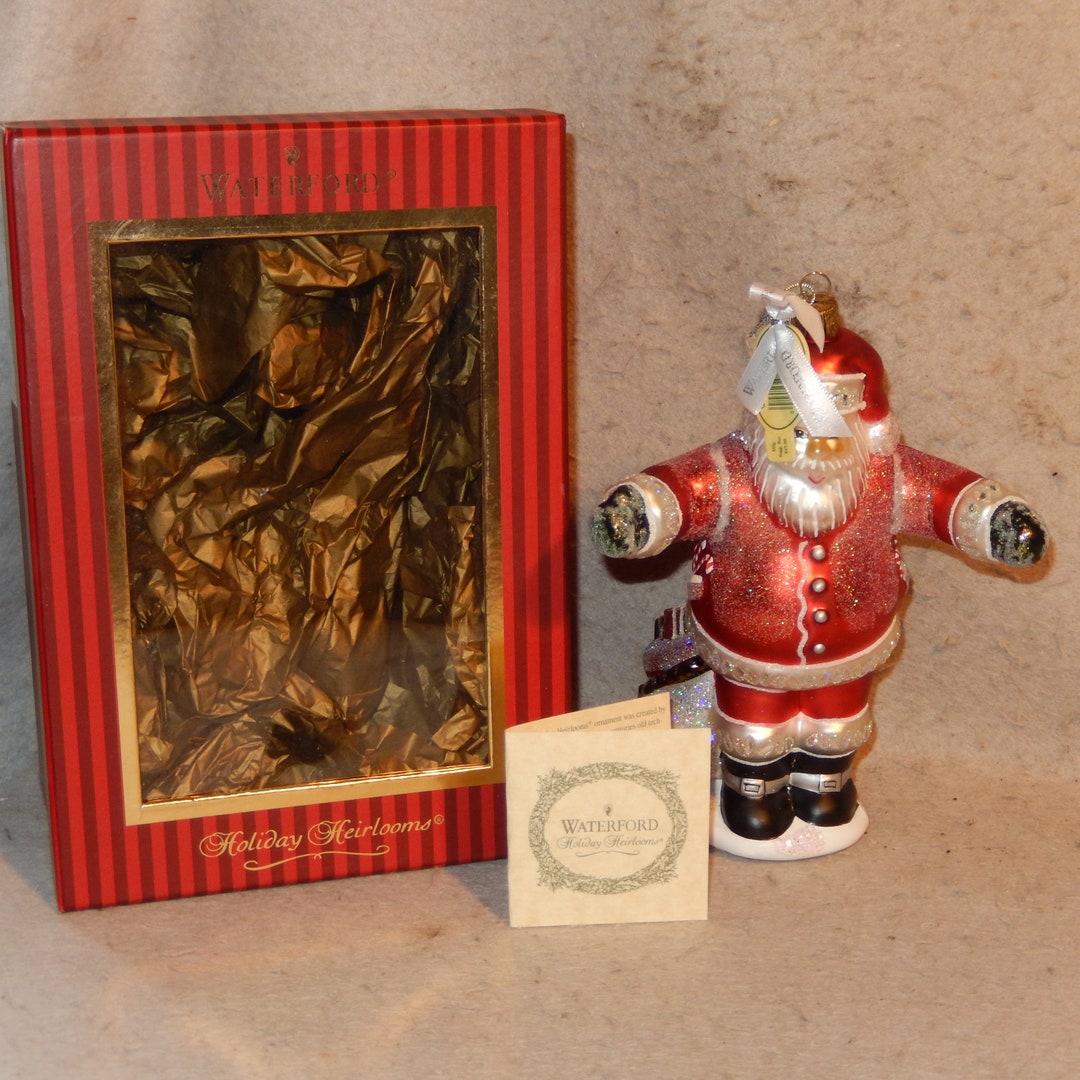 WATERFORD Blown Glass Welcome SANTA Holiday Heirlooms MIB Christmas ...