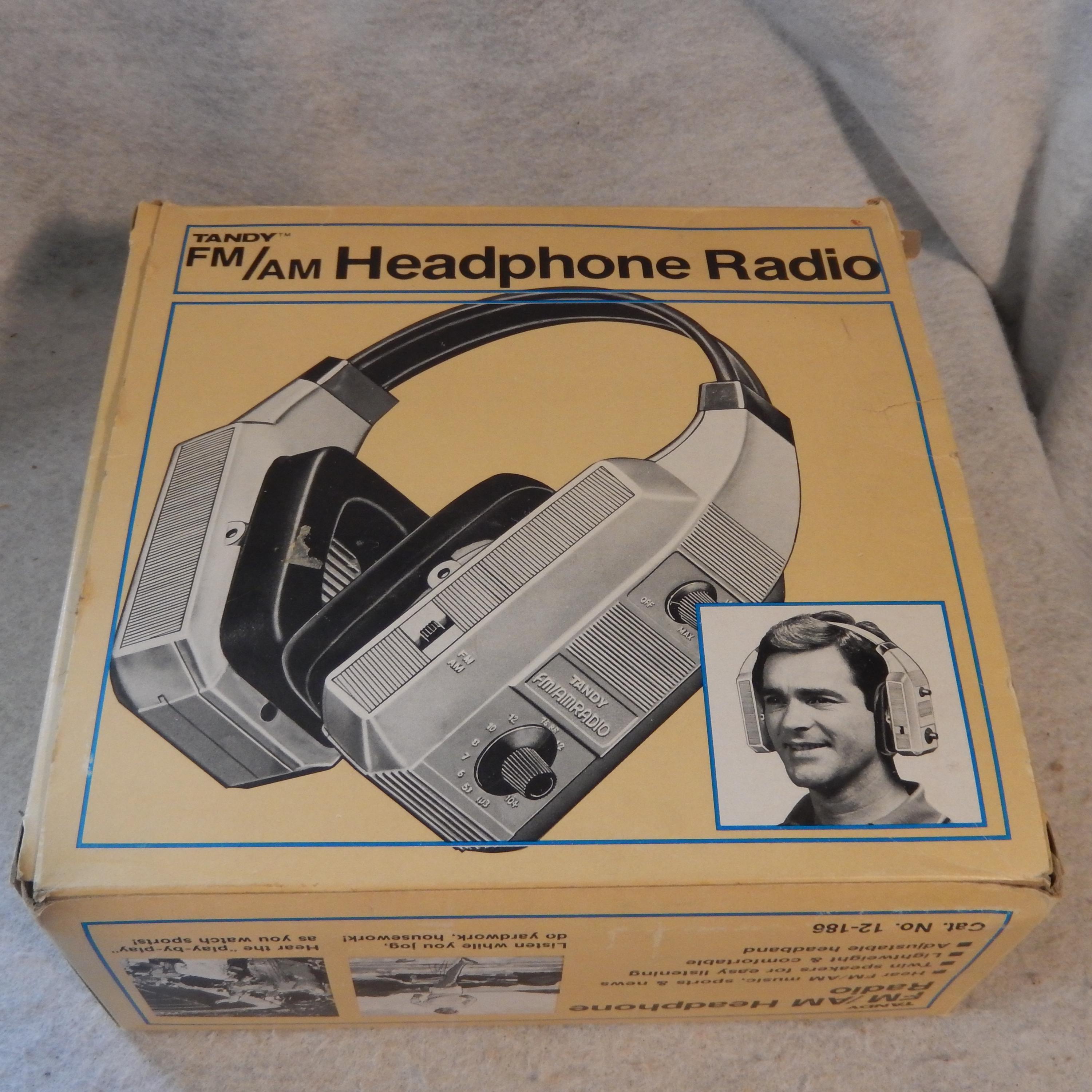 TANDY Radio HEADPHONE Vintage Am Fm 12-186 Sports Radio Shack