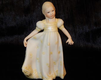 CYBIS Porcelain Girl CLARISSA Yellow Floral Dress Figure USA Bisque ~Free Shipping