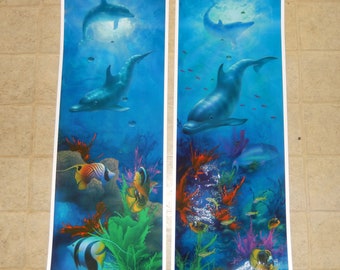 2 Signed Numbered DAVID MILLER Limited Edition Hana Kai Crystal Blue 36" Print ~Free Shipping