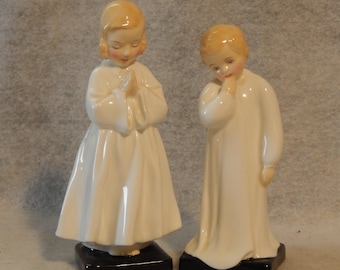 Pair 2 Vintage Royal Doulton BEDTIME Girl DARLING Boy Figurine 1978 1985 Set ~ Free Shipping