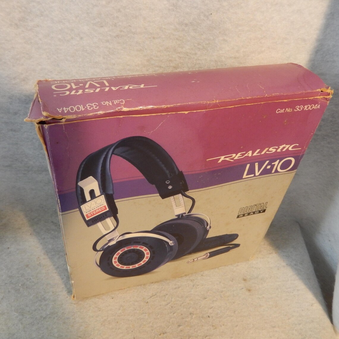 REALISTIC LV-10 Headphones 33-1004A Digital Ready Stereo No Foam 2" Diaphragm ~Free Shipping, foto 2 di 5