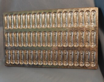 Large Vintage 54 CAT TONGUE Candy Chocolate Face Mold KRUM'S Heavy Metal Antique ~Free Shipping