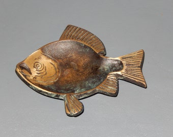 FISH Ashtray Pin Dish Bosse Style Baller Hagenauer Bronze MCM Brass Verdigris ~Free Shipping!