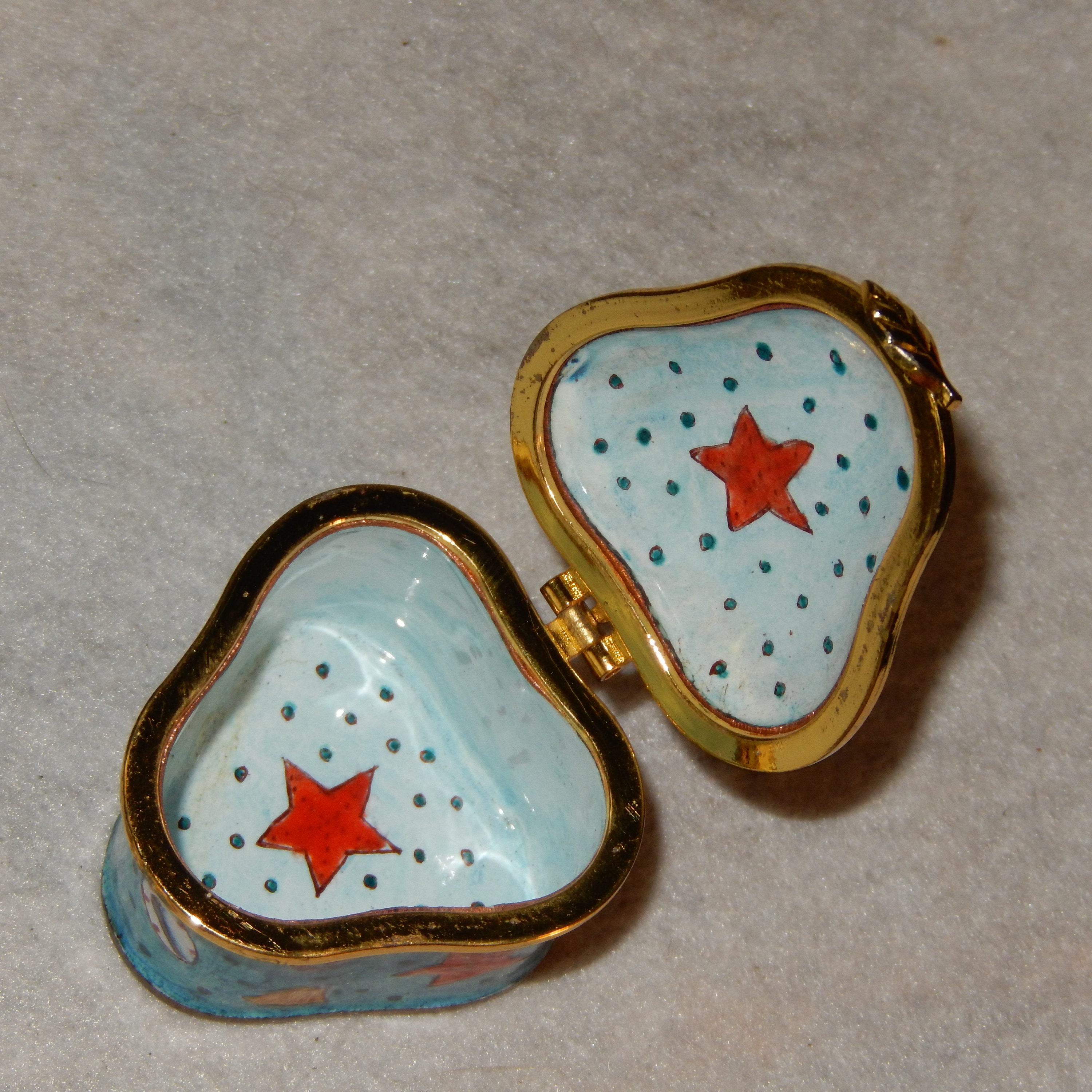 Snuff Box Sea Shells Empress Arts Enamel BEACH Starfish CRAB Trinket Box Snuff Pill ...