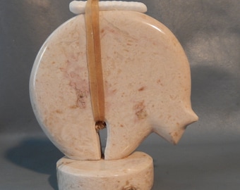 5.5" Hand Carved ZUNI Medicine Bear FETISH Polished Stone Arrowhead Crystal ~ Free Shipping