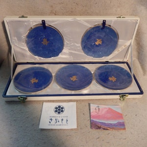 Vintage FUKAGAWA Arita Set 5 Porcelain Plate Tray Imperial House Japan Box ~ Free Shipping