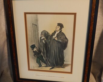 C Honore Daumier Framed Print Justice Satire Law Attorney 19th Century French ~ Free Shipping