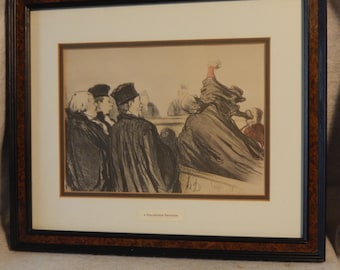 G Honore Daumier Framed Print Justice Satire Court Trial Drama 19th Century ~ Free Shipping