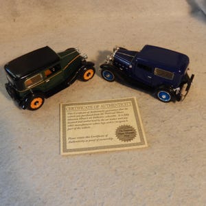 Paar 2 gegoten CHEVY Chevrolet 1930 Coach 1932 Standard National Motor Museum Nieuwstaat ~ Gratis verzending!