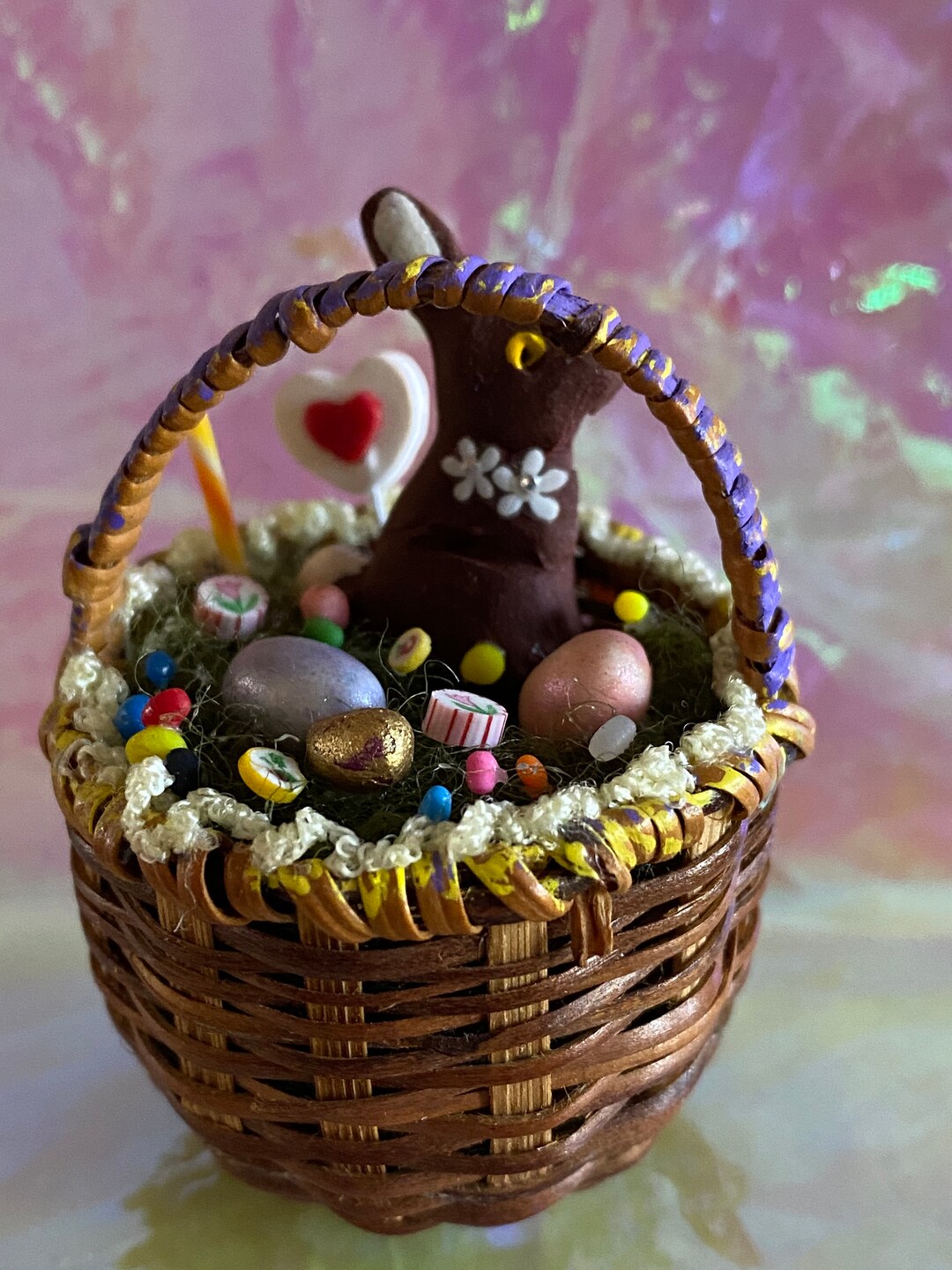 Miniature Dollhouse Filled Easter Basket - Etsy