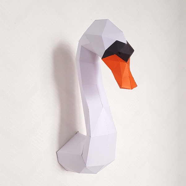 Trophée origami Cygne - Kit DIY papier