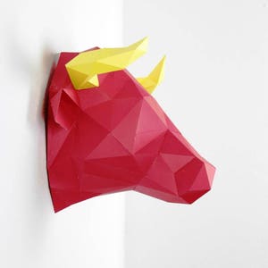 Taurus Head Trophy, DIY kit. DIY paper taurus. Home decoration