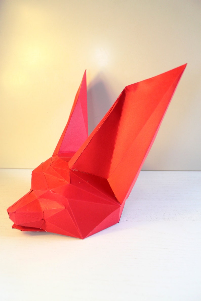 DIY Paper Kit Fox Head Handmade Paper Sculpture. - Etsy