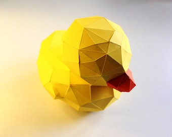 DIY paper kit "Tiny Duck" Handmade Sculpture.