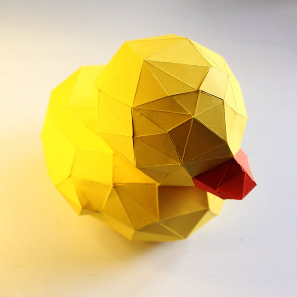 DIY paper kit "Tiny Duck" Handmade Sculpture.