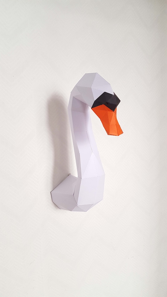 Origami Swan Trophy DIY Paper Kit 