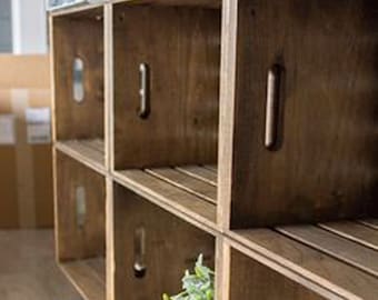 Decorative Wooden Crate - Wood Storage Crate - Decorative Crate - Stackable Crate