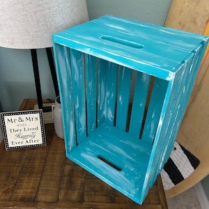 Rustic Beach Themed Wooden Crate: Coastal Storage Accessory