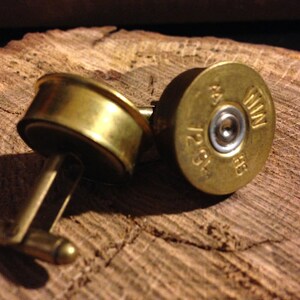 Shotgun Shell Cufflinks - Groomsman and Groom Shotgun Shell Cufflinks -  12 Gauge Shotgun Shell Cufflinks - Wedding Cufflinks