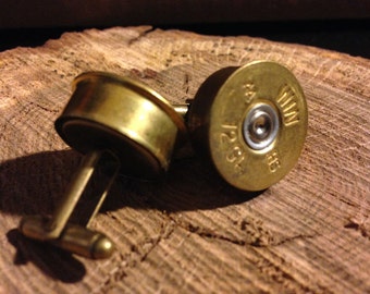 Shotgun Shell Cufflinks - Groomsman and Groom Shotgun Shell Cufflinks -  12 Gauge Shotgun Shell Cufflinks - Wedding Cufflinks