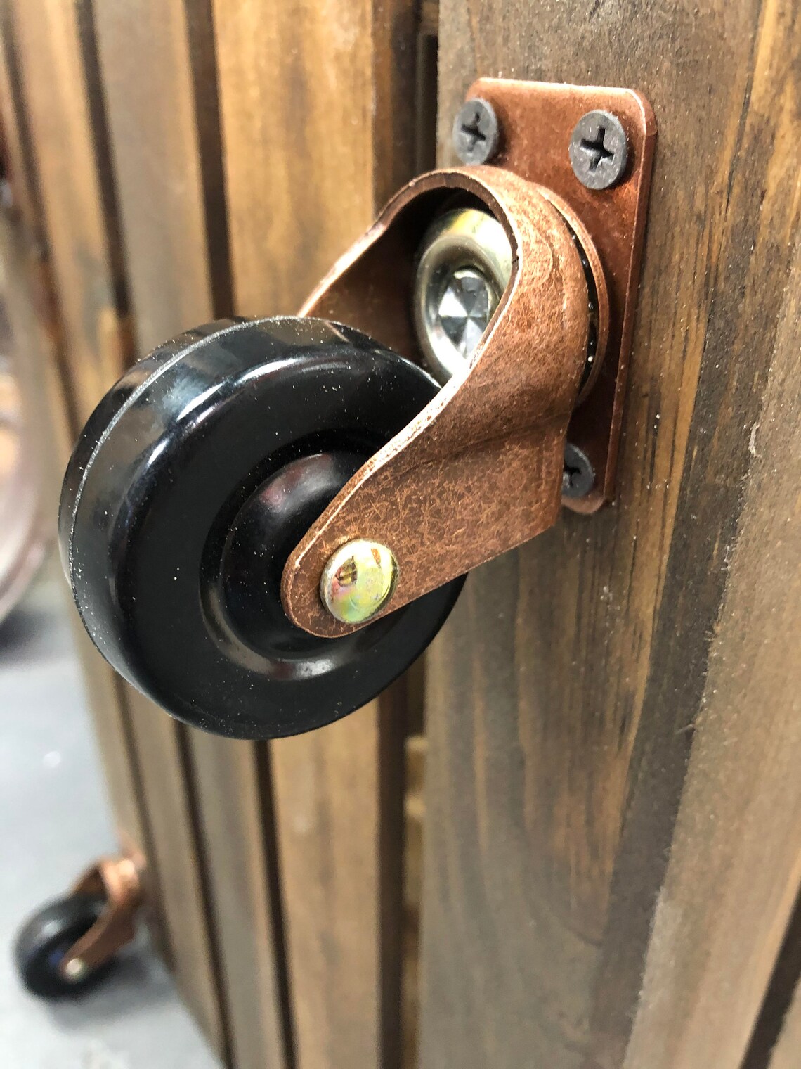 Dark Walnut Storage Crate on Wheels Home Decor Wooden Crate Etsy