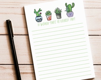 Succulent Notepad - Plant Notepad - Punny Notepad - Funny Notes - Plant Lover - Teacher Gift - Gift for Friend - 5x7" Notepad - Lined Notes