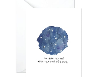 Stars Aligned Card - Card for Boyfriend - Card for Girlfriend - Love Card - Anniversary Card - Stars Card - Romantic Card - Celestial Card